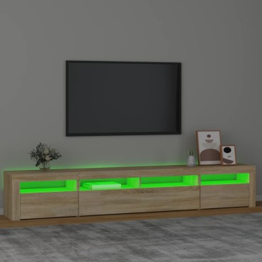 vidaXL Έπιπλο Τηλεόρασης με LED Sonoma Δρυς 240x35x40cm