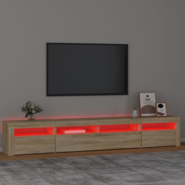 vidaXL Έπιπλο Τηλεόρασης με LED Sonoma Δρυς 240x35x40cm