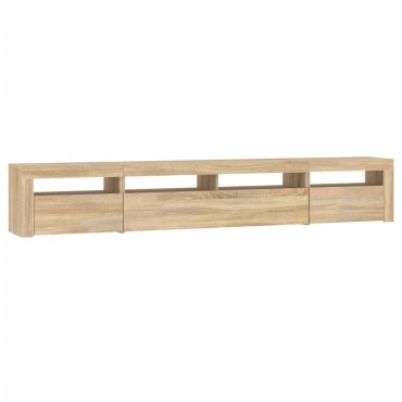 vidaXL Έπιπλο Τηλεόρασης με LED Sonoma Δρυς 240x35x40cm