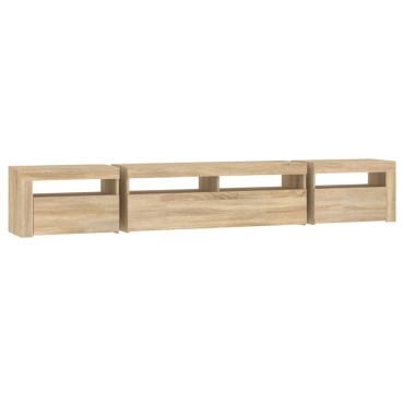 vidaXL Έπιπλο Τηλεόρασης με LED Sonoma Δρυς 240x35x40cm