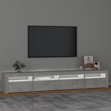 vidaXL Έπιπλο Τηλεόρασης με LED Γκρι Σκυροδέματος 240x35x40cm
