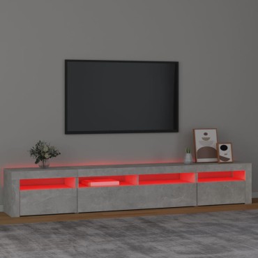 vidaXL Έπιπλο Τηλεόρασης με LED Γκρι Σκυροδέματος 240x35x40cm