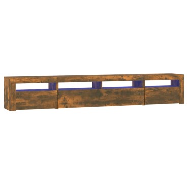 vidaXL Έπιπλο Τηλεόρασης με LED Καπνιστή Δρυς 240x35x40cm