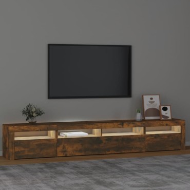 vidaXL Έπιπλο Τηλεόρασης με LED Καπνιστή Δρυς 240x35x40cm