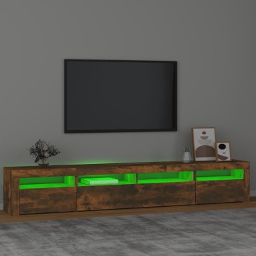 vidaXL Έπιπλο Τηλεόρασης με LED Καπνιστή Δρυς 240x35x40cm