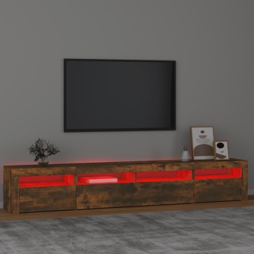 vidaXL Έπιπλο Τηλεόρασης με LED Καπνιστή Δρυς 240x35x40cm
