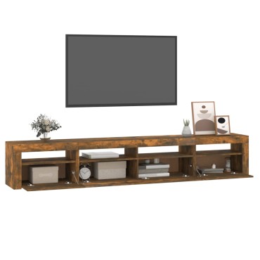 vidaXL Έπιπλο Τηλεόρασης με LED Καπνιστή Δρυς 240x35x40cm