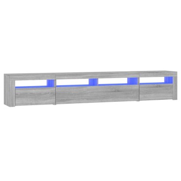 vidaXL Έπιπλο Τηλεόρασης με LED Γκρι Sonoma 240x35x40cm