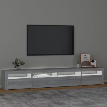 vidaXL Έπιπλο Τηλεόρασης με LED Γκρι Sonoma 240x35x40cm