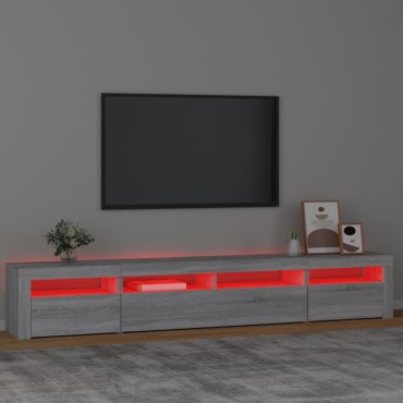 vidaXL Έπιπλο Τηλεόρασης με LED Γκρι Sonoma 240x35x40cm