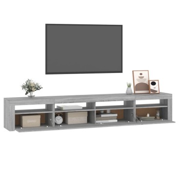 vidaXL Έπιπλο Τηλεόρασης με LED Γκρι Sonoma 240x35x40cm