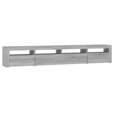 vidaXL Έπιπλο Τηλεόρασης με LED Γκρι Sonoma 240x35x40cm