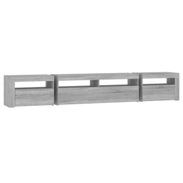 vidaXL Έπιπλο Τηλεόρασης με LED Γκρι Sonoma 240x35x40cm