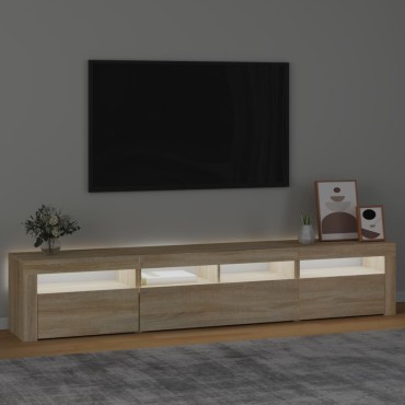vidaXL Έπιπλο Τηλεόρασης με LED Sonoma Δρυς 210x35x40cm
