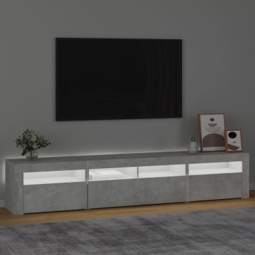 vidaXL Έπιπλο Τηλεόρασης με LED Γκρι Σκυροδέματος 210x35x40cm