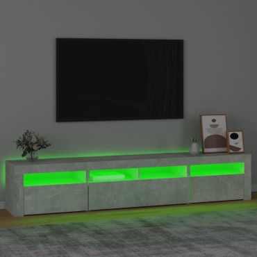 vidaXL Έπιπλο Τηλεόρασης με LED Γκρι Σκυροδέματος 210x35x40cm