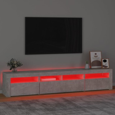 vidaXL Έπιπλο Τηλεόρασης με LED Γκρι Σκυροδέματος 210x35x40cm