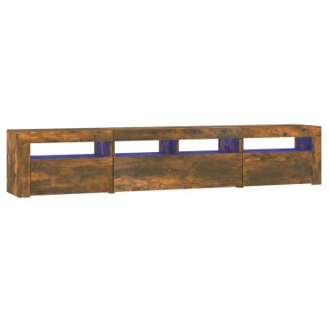 vidaXL Έπιπλο Τηλεόρασης με LED Καπνιστή Δρυς 210x35x40cm
