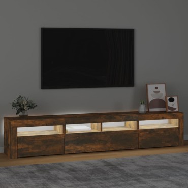 vidaXL Έπιπλο Τηλεόρασης με LED Καπνιστή Δρυς 210x35x40cm