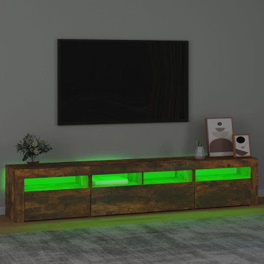 vidaXL Έπιπλο Τηλεόρασης με LED Καπνιστή Δρυς 210x35x40cm