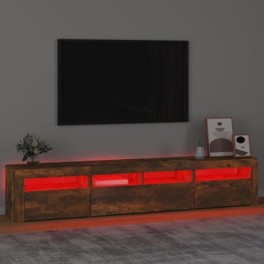 vidaXL Έπιπλο Τηλεόρασης με LED Καπνιστή Δρυς 210x35x40cm