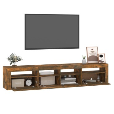 vidaXL Έπιπλο Τηλεόρασης με LED Καπνιστή Δρυς 210x35x40cm
