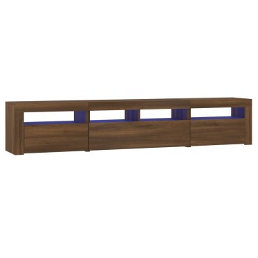 vidaXL Έπιπλο Τηλεόρασης με LED Καφέ Δρυς 210x35x40cm
