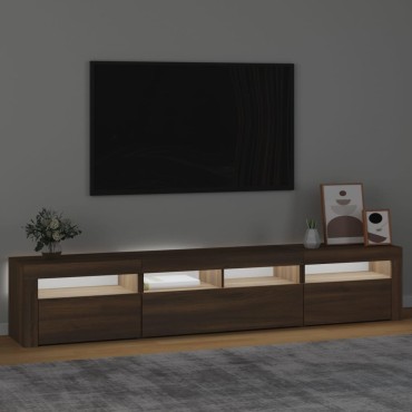 vidaXL Έπιπλο Τηλεόρασης με LED Καφέ Δρυς 210x35x40cm