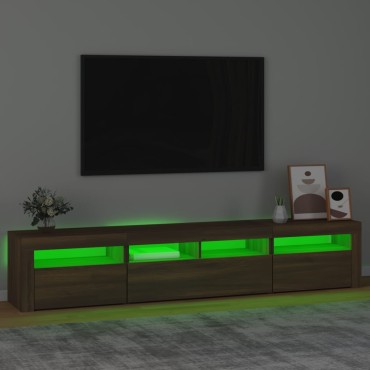 vidaXL Έπιπλο Τηλεόρασης με LED Καφέ Δρυς 210x35x40cm