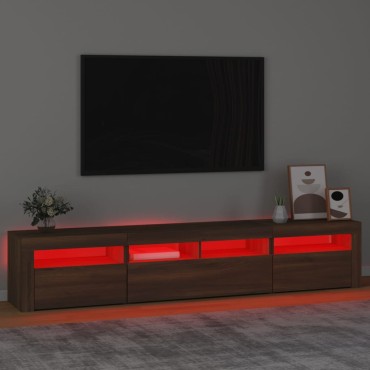 vidaXL Έπιπλο Τηλεόρασης με LED Καφέ Δρυς 210x35x40cm