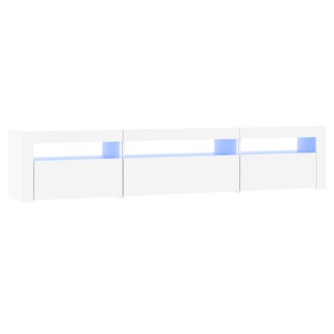 vidaXL Έπιπλο Τηλεόρασης με LED Λευκό 195x35x40cm