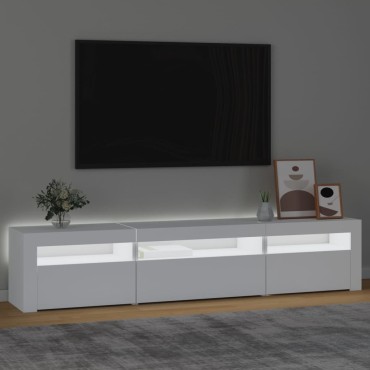 vidaXL Έπιπλο Τηλεόρασης με LED Λευκό 195x35x40cm