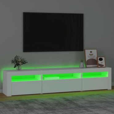 vidaXL Έπιπλο Τηλεόρασης με LED Λευκό 195x35x40cm