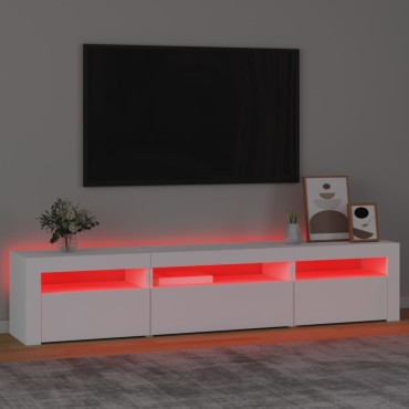 vidaXL Έπιπλο Τηλεόρασης με LED Λευκό 195x35x40cm