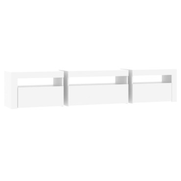 vidaXL Έπιπλο Τηλεόρασης με LED Λευκό 195x35x40cm