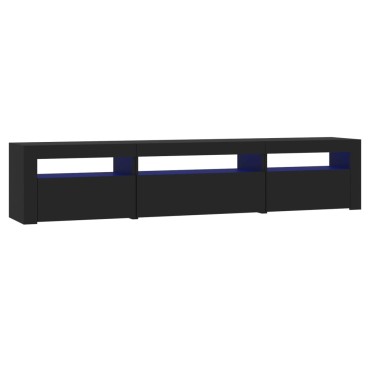 vidaXL Έπιπλο Τηλεόρασης με LED Μαύρο 195x35x40cm