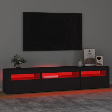 vidaXL Έπιπλο Τηλεόρασης με LED Μαύρο 195x35x40cm