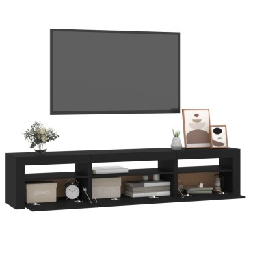 vidaXL Έπιπλο Τηλεόρασης με LED Μαύρο 195x35x40cm