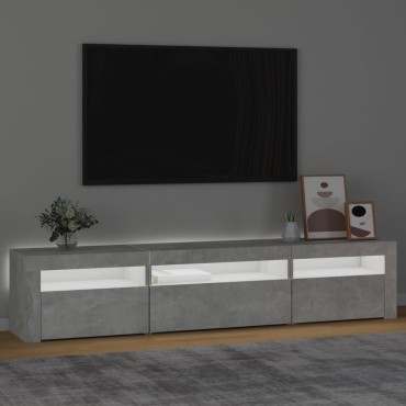 vidaXL Έπιπλο Τηλεόρασης με LED Γκρι Σκυροδέματος 195x35x40cm