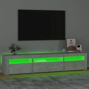 vidaXL Έπιπλο Τηλεόρασης με LED Γκρι Σκυροδέματος 195x35x40cm
