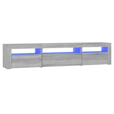 vidaXL Έπιπλο Τηλεόρασης με LED Γκρι Sonoma 195x35x40cm