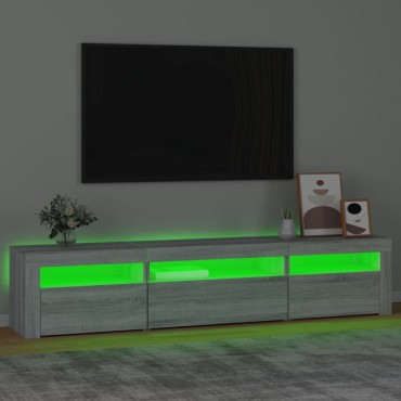 vidaXL Έπιπλο Τηλεόρασης με LED Γκρι Sonoma 195x35x40cm