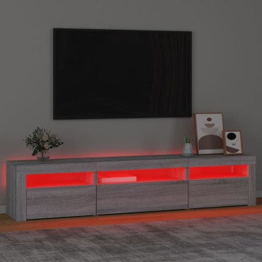 vidaXL Έπιπλο Τηλεόρασης με LED Γκρι Sonoma 195x35x40cm