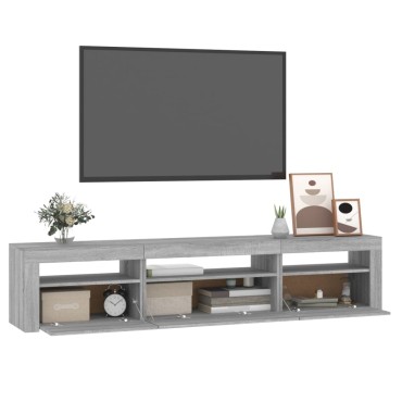 vidaXL Έπιπλο Τηλεόρασης με LED Γκρι Sonoma 195x35x40cm