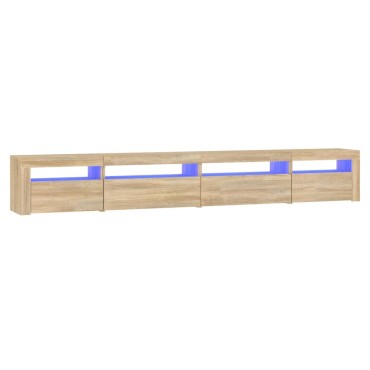 vidaXL Έπιπλο Τηλεόρασης με LED Sonoma Δρυς 270x35x40cm