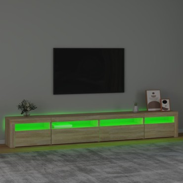 vidaXL Έπιπλο Τηλεόρασης με LED Sonoma Δρυς 270x35x40cm