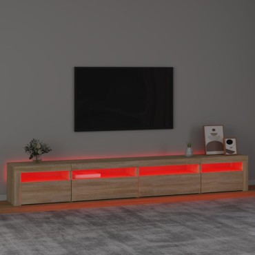 vidaXL Έπιπλο Τηλεόρασης με LED Sonoma Δρυς 270x35x40cm