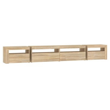 vidaXL Έπιπλο Τηλεόρασης με LED Sonoma Δρυς 270x35x40cm