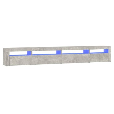 vidaXL Έπιπλο Τηλεόρασης με LED Γκρι Σκυροδέματος 270x35x40cm