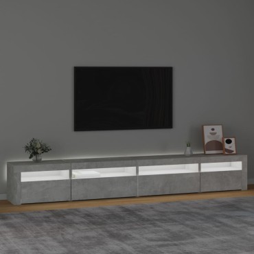 vidaXL Έπιπλο Τηλεόρασης με LED Γκρι Σκυροδέματος 270x35x40cm